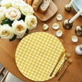 thumbnail image 2 of Yellow Round 13 Inch Placemats Set of 6, Country French Rustic Buffalo Plaid Modern Art HeatResistant Non Slip Place Mats for Dining Table, Wipeable Braided Kitchen Table Mats for Housewarming, 2 of 9
