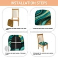 thumbnail image 4 of Teal Gold Marble Seat Covers for Dining Room Chairs Set Of 4,Stretch Printed Washable Chair Seat Cover with Elastic Ties and Button,Removable Waterproof Couch Cushion Covers, 4 of 6