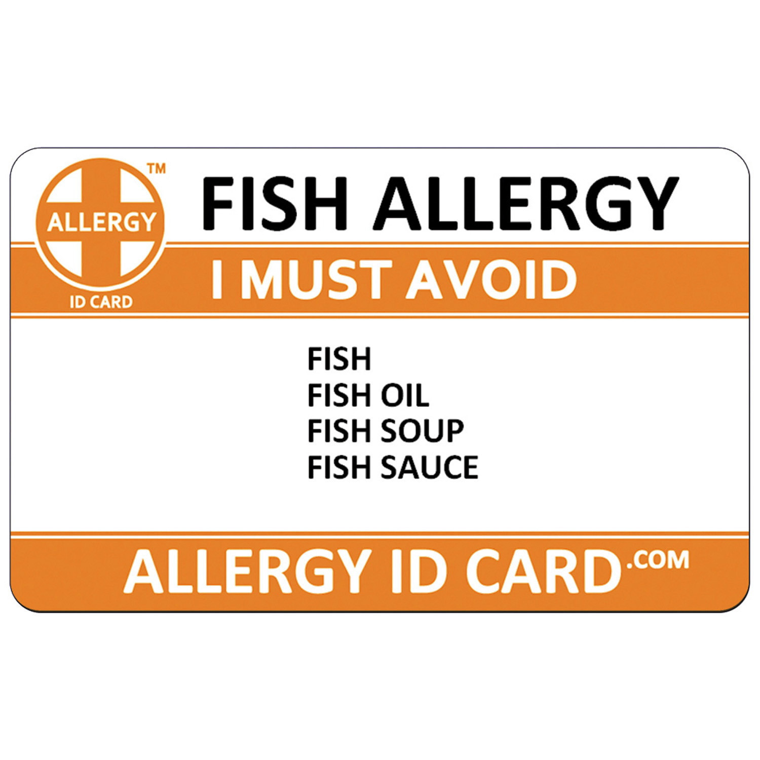 Allergy ID Card Fish Allergy