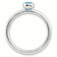 thumbnail image 2 of Sterling Silver Stackable Expressions Low 4mm Round Aquamarine Ring Size 9, 2 of 3