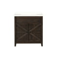thumbnail image 2 of Benjara BM231802 31 in. Wooden 2 Door Bathroom Vanity, Brown & White, 2 of 5