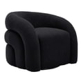 thumbnail image 2 of Boucle Swivel Chair Set of 2 No Assembly Round Upholstered Swivel Barrel Arm Chair Single Sofa Chair Reading Chair for Living Room-Black, 2 of 5