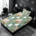 thumbnail image 5 of Erosebridal Kawaii Ghost Twin Sheets 3pcs,Happy Halloween Bedding,Sage Green,1 Flat Sheet, 1 Fitted Sheet and 1 Pillowcase, 5 of 6