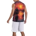 thumbnail image 2 of Honeii Sunset River Western Cowboy print basktball shirt for men and women, Unisex basketball jersey for Theme party-Large, 2 of 6