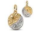 thumbnail image 5 of 925 Sterling Silver Two-Tone Sun and Moon Medallion Dangle Charm for Bracelet Charms Bangle Pendant Jewelry, 5 of 5
