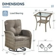 thumbnail image 5 of Bellefurn Patio Swivel Chairs Set of 2 Outdoor Swivel Rocker Patio Chair with Side Table,Wicker Patio Furniture Set for Porch Deck Backyard Poolside, 5 of 12