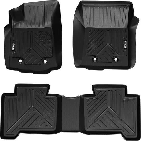 Custom Floor Mats for Toyota Tacoma Double Cab 2018-2023, 1st & 2nd Row Custom Fit Floor Liners Set, All-Weather Protection, Black