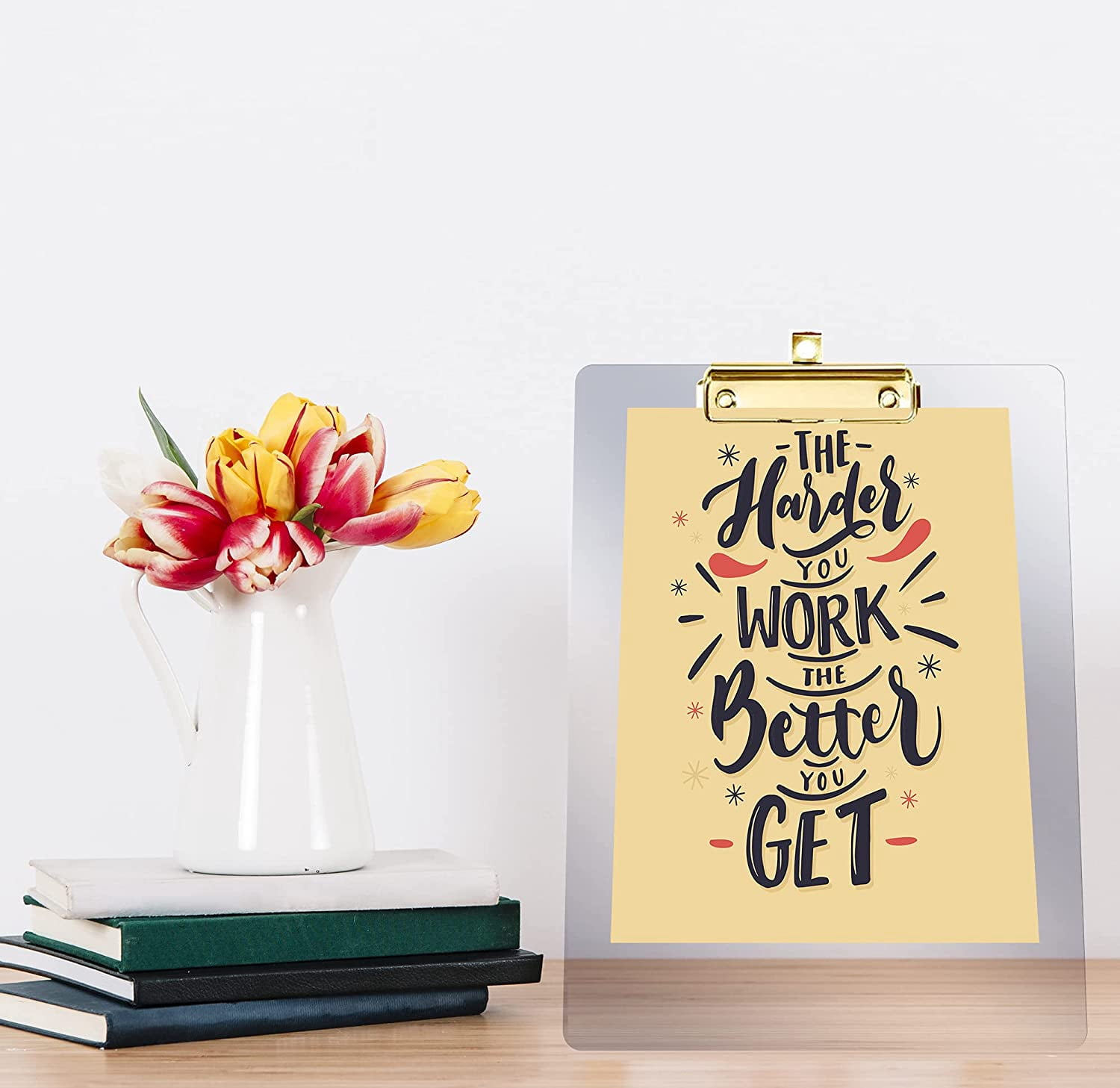 PERFORMORE 6 Pack of Plastic Clipboards, 12” x 9” Clear Acrylic Clipboards with Gold Clip, Durable Stylish Clipboard with Low Profile Clip, Perfect for Home School Classroom Office Events Seminars