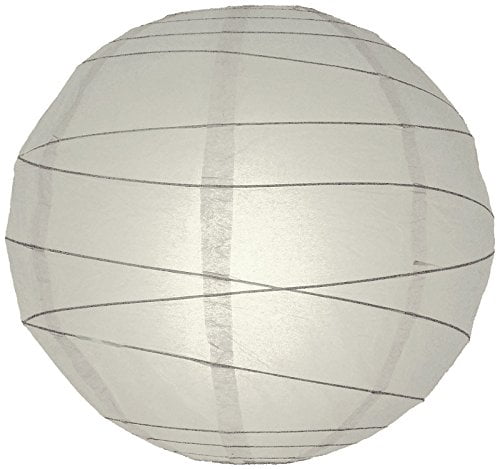 Paper Lantern (10-Inch, Free-Style Ribbed, Grey) - Rice Paper Chinese/Japanese Hanging Decoration - For Home Decor, Parties, and Weddings