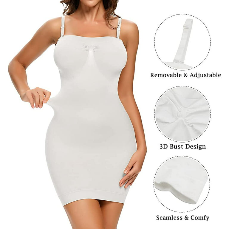 Strapless Dress Slips For Women Shapewear Camisole Body Shaper Tummy  Control Slip Seamless Full Cami Waist Trainer Shapewear Black