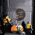thumbnail image 3 of Letrero de bienvenida de Halloween compatible con la decoración de la puerta de entrada, corona de madera redonda para colgar en la pared compatible con la fiesta navideña, 3 of 5
