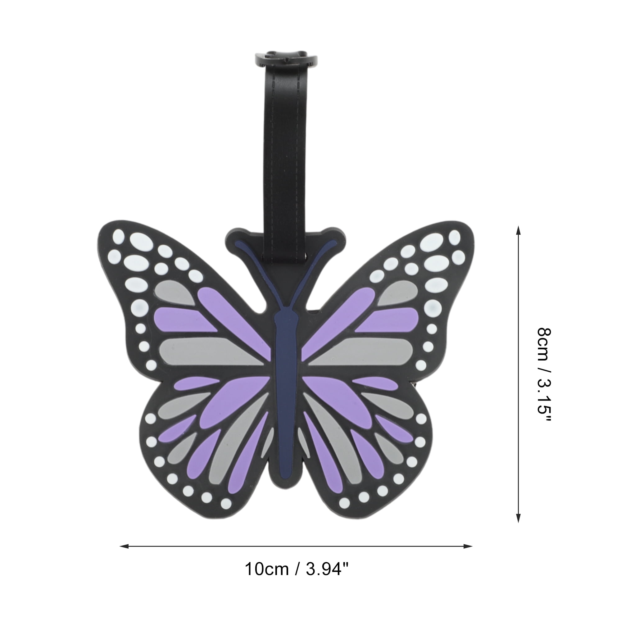 Unique Bargains 1 Pc Butterfly Luggage Tag for Travelling Purple