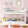 thumbnail image 2 of Clearance! Twin Over Twin Bunk Bed with Ladder, White, 2 of 9