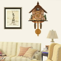 Vintage Wall-mounted Clock, Wooden Cuckoo Clock for Living Room Bedroom