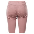 thumbnail image 3 of A2Y Women's Mid Rise Cutoff Fray Hem Bermuda Shorts Pink M, 3 of 5