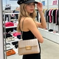 thumbnail image 4 of Straw Crossbody Shoulder Bag with Double Zipper and Chain Strap, Small Square Korean Style Summer Purse for Women, Beige Khaki Woven Handbag for Beach, Travel, Casual Outfits, 4 of 6