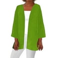 thumbnail image 2 of Sakmal Coats for Women Plus Size Green Elbow-Length Cover-Up Flowy Cardigan Loose Fit Solid Jackets for Girls, 2 of 5