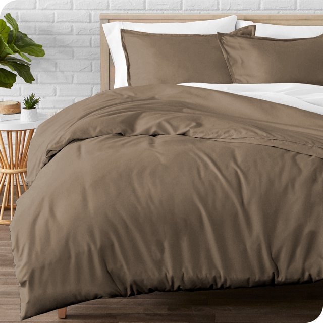Bare Home Flannel Duvet Cover Set - 100% Flannel Cotton - Double Brushed - Twin/Twin XL, Taupe