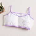 thumbnail image 2 of Zanarzt Big Girls Bra Comfort Girls Cotton Bralette Seamless Crop Bras Children's Cotton Sports Bra White,7-8 Years, 2 of 7