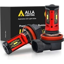 Alla Lighting PGJ19 Base H16 H8 H11 LED Bulbs, Cars Trucks Fog Lights, DRL Replacement Xtreme Super Bright 1860-SMD H1155 12362, 3000K Yellow