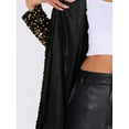 thumbnail image 5 of INSPIRE CHIC Women's Open Front Long Sleeve Disco Party Sequin Blazer Jacket XS Gold, 5 of 6