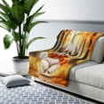 thumbnail image 3 of Welcome Fall Shih Tzu Strolling Through the Autumn Maple Forest Cozy Sherpa Blanket Lion Dog Lover Gifts Warm Soft Throw Blanket - 12012, 3 of 5