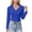 Blue, variant on Staron Women's Stretch Poplin Button-Down Shirt Fitted Short Sleeve Pointed Collar Solid Casual Office Blouse, White S