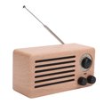 thumbnail image 2 of Mini altavoz retro con Bluetooth, graves, audio, estéreo, subwoofer, radio FM, compatible con AUX, USB, llamada manos libres (color arce), 2 of 5