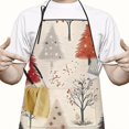 thumbnail image 2 of Beige Christmas Tree Pattern Apron-Garden Aprons for Women with Pockets-Cotton Linen Waterproof Kitchen Cooking Gardening Aprons Adjustable for Kitchen,Cooking,BBQ and Salon 33"x27", 2 of 7