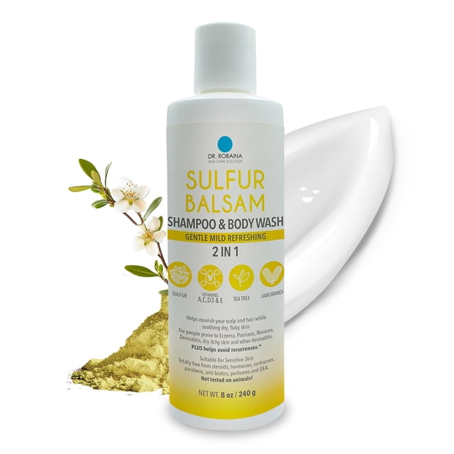 Champú y gel de baño Dr. Robaina Sulfur 240 ml para aliviar la caspa