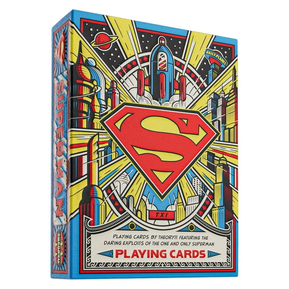 theory11 Superman Premium Playing Cards, Luxury Poker Size, Standard Index