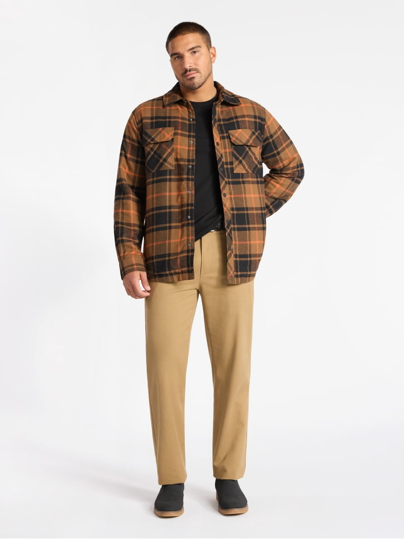 George Men's Shirt Jacket with Long Sleeves, High Pile Fleece