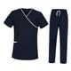 thumbnail image 1 of Conjunto de uniforme médico para mujer, traje de trabajo de enfermera, uniforme de enfermería con cintura elástica, uniforme de enfermería 2XL, 1 of 9