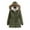 Army Green, variant on Women's Overcoat Plush Collar Coat Winter Drawstring Pockets Long Sleeve Hooded Outdoor Wind Warm Slim Jacket