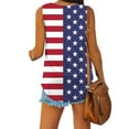 thumbnail image 5 of Wycnly Womens Tank Tops 4th of July Classic Patriotic Tunic Tee Tops Summer Fashion Star US Flag Print V-Neck Sleeveless Shirts Blouse White XXL, 5 of 6