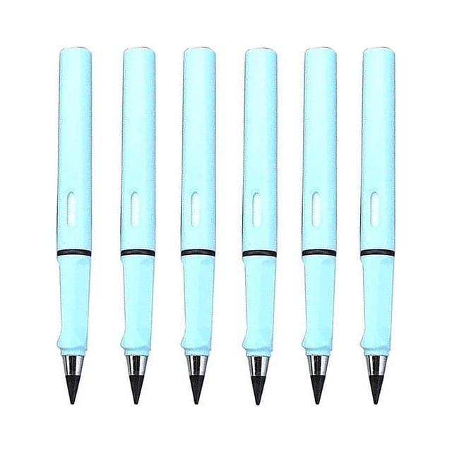 EGNMCR Pens 6PCS Grip Posture Correction Design Pencil Without Ink, Old Undead Pen, Creative Metal Pen a pencil