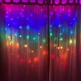 thumbnail image 2 of Cortina de luces LED RGB de 3 x 3/2/1 m, decoración navideña, para casa, dormitorio, boda, guirnalda de hadas, lámpara con enchufe USB y control remoto, 2 of 5
