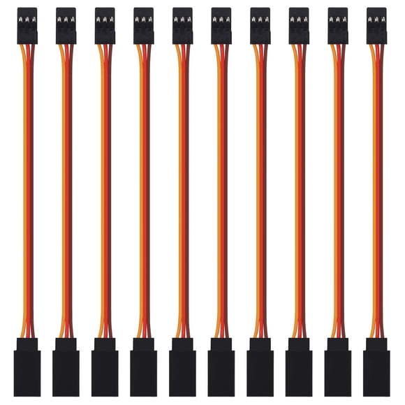 ACEIRMC 10 Pcs Câble d'Extension Servo 3 Broches 30cm Femelle à Mâle Connecteur de Fil JR pour Télécommande de Voiture RC Avions
