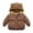 Coffee, variant on Zwiiyzr Kids Winter Jacket for Boys Girls Hooded Padded Jackets Cute Bear Solid Color Quilted Jacket Long Sleeve Cardigan Outwear Coat 12Months-6Years Beige