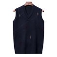 thumbnail image 2 of Mens Slim Fit Sweater Vest Knitted Tank Top Sleeveless Pullover Striped Top, 2 of 8