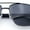 Gunmetal - Black, variant on Mens Polarized Metal Rim Rectangle Agent Style Classy Manly Sunglasses Gunmetal - Green