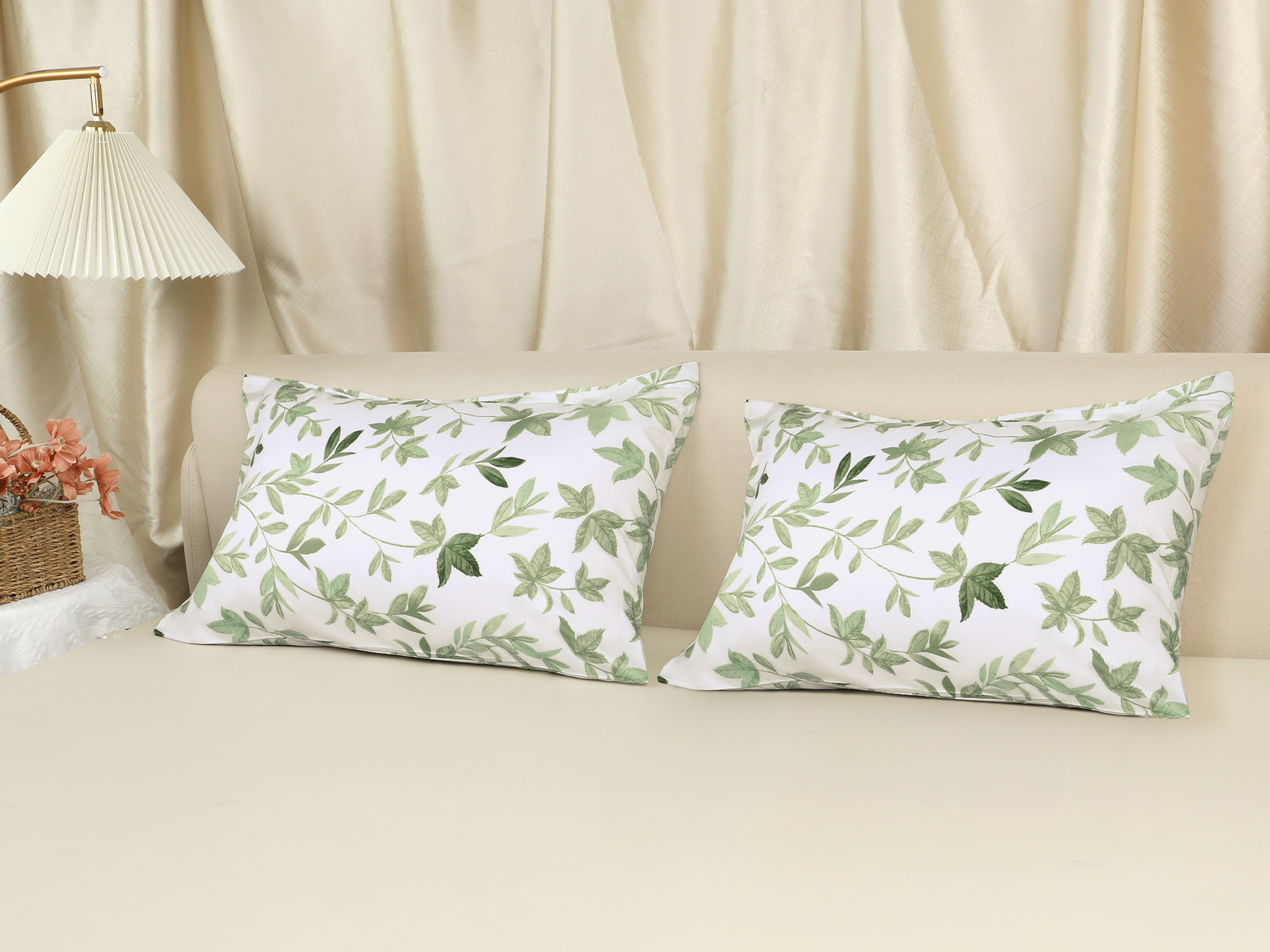 Unique Bargains Pillowcase with Envelope Closure Floral Pillow Cases Queen Emerald Green
