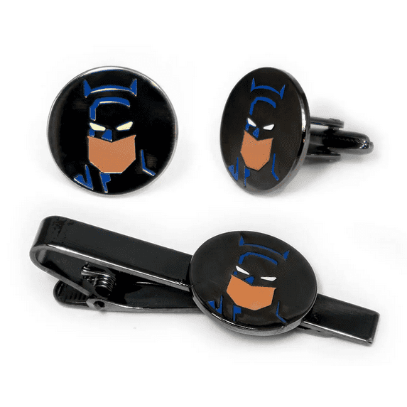 Batman Cufflinks, Superheroes Tie Clip, Groomsmen Jewelry, Men’s Wedding Gifts