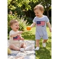 thumbnail image 5 of BemeyourBBs Newborn Baby Boy Girl 4th of July Outfit Summer Clothes Infant Baby Patriot Independent Day Clothes Waffled Stripes Romper Short Sleeve American Flag Embroidery Jumpsuit Bodysuit Playsuit, 5 of 9