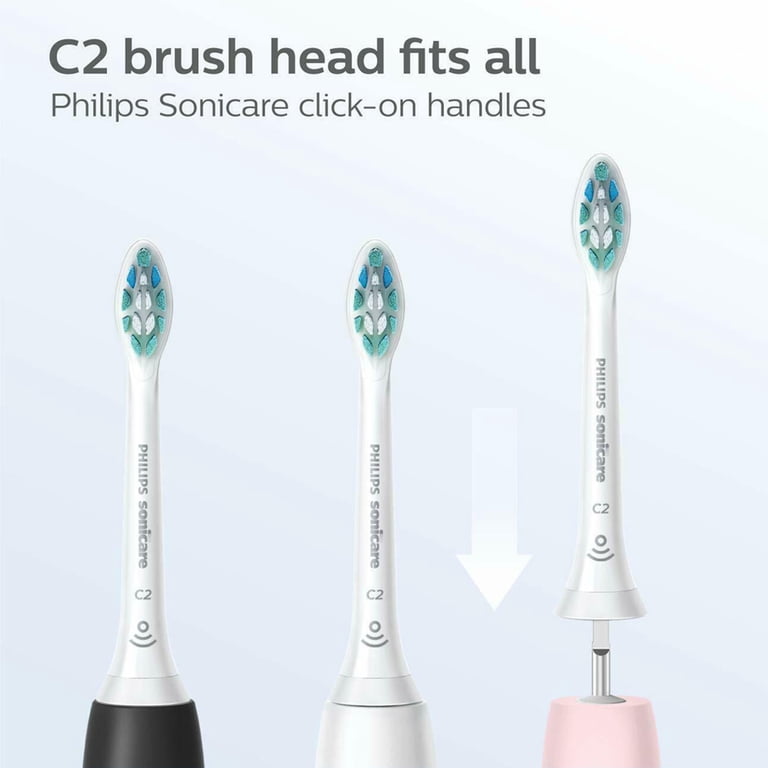 Sonicare Plaque Control Brush Heads, 3 Pack, White, Fits Click-On
