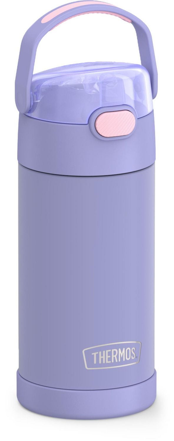 Thermos Kids Vacuum Insulated Funtainer Water Bottle with Flip Up Straw, 355ml, Lavender, ,12 OZ Bottle