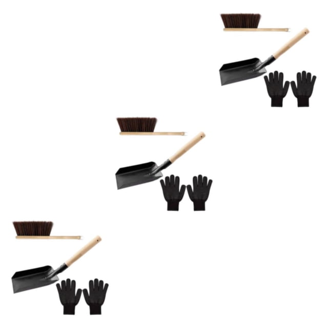 Bewildely Fireplace Tools Hearth Brush Gloves Set for Wood Burner Firepit Type1 NO1