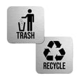 thumbnail image 2 of Kit de 2 letreros de reciclaje y basura, de 5,5 x 5,5 pulgadas, con 2 pegatinas de acero inoxidable., 2 of 9