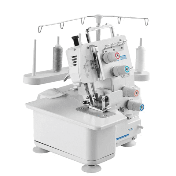 Sewing Machine 1250 Stitches Per Minute 3 and 4 Thread Serger Overlock Machine with LED Light & Strong Suction Feet Heavy-Duty Metal Frame for Multiple Fabrics White