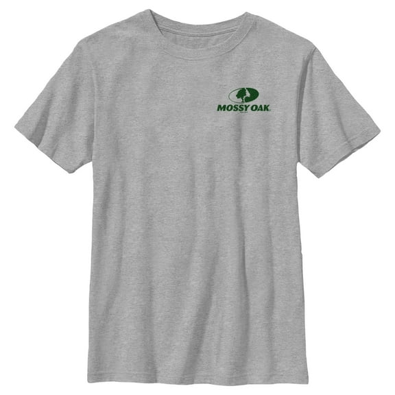 Boy's Mossy Oak Small Forest Green Classic Logo Graphic Tee Athletic Heather X Large